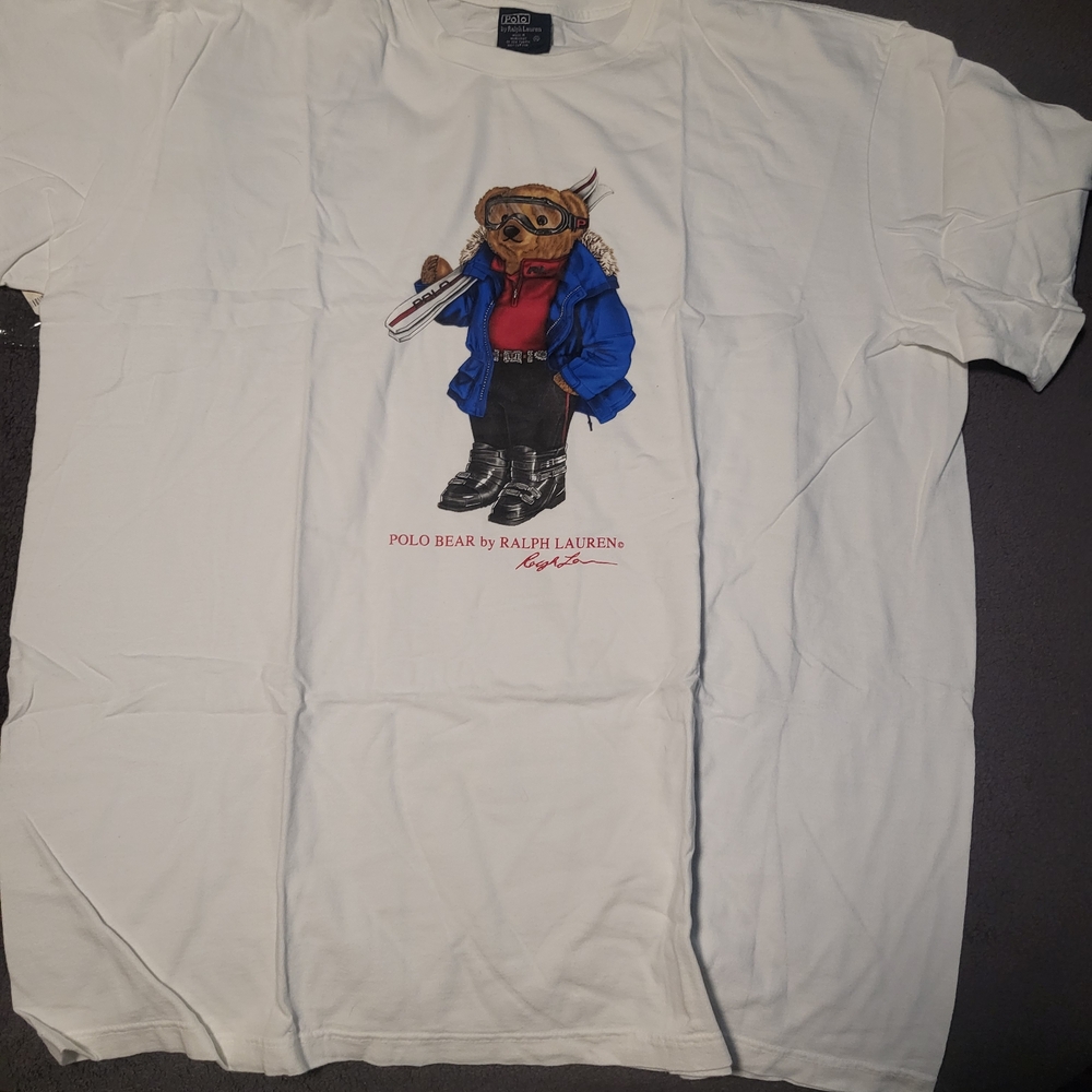 Vintage Polo by Ralph Lauren White Tee with Bear Graphic